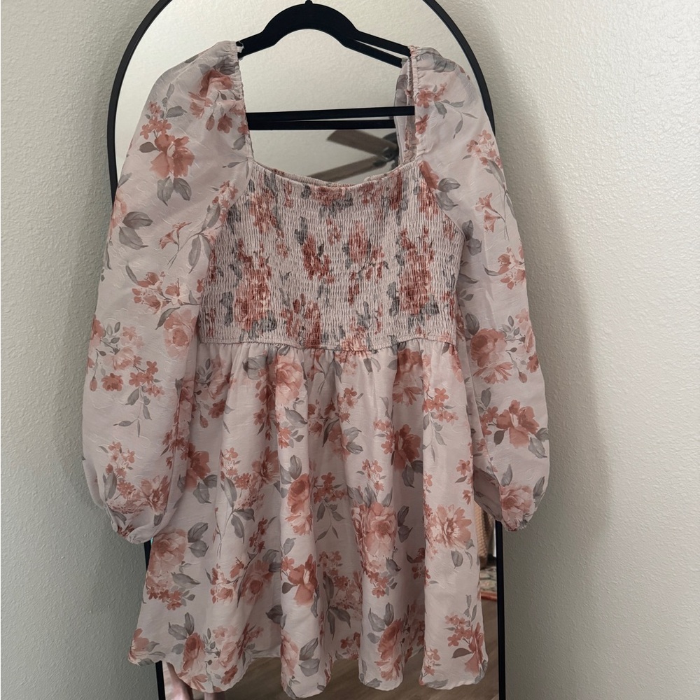 Arula Floral Smocked Dress with Puff Sleeves